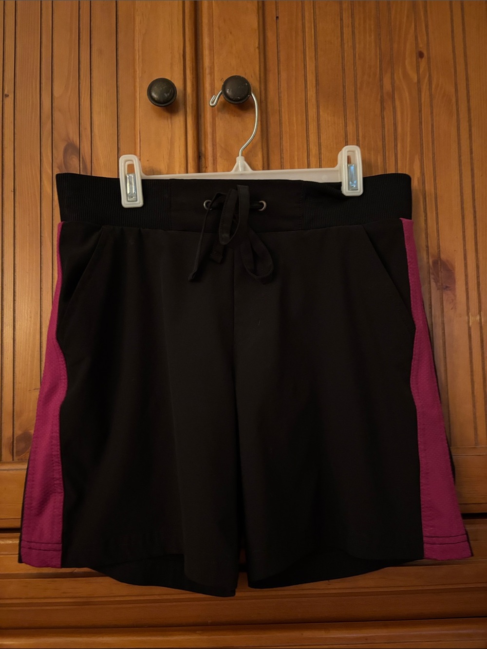 TekGear Size small Women's Black Athletic Shorts with Pink Side Panels